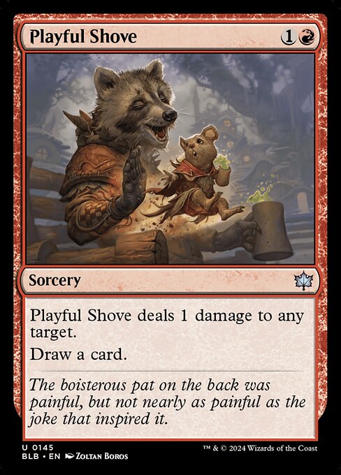 Preview image for the Playful Shove single card for the collectable card game Magic: The Gathering.