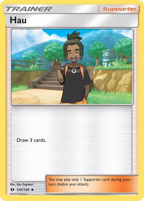 Preview image for the Hau single card for the collectable card game Pokemon.