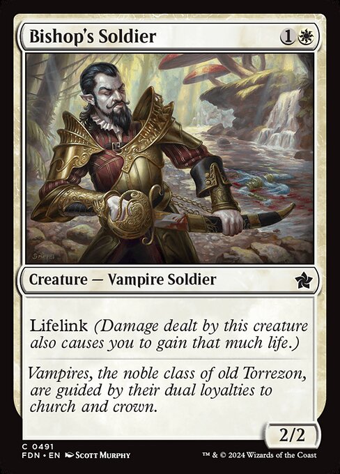 Preview image for the Bishop's Soldier single card for the collectable card game Magic: The Gathering.
