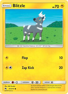 Preview image for the Blitzle single card for the collectable card game Pokemon.