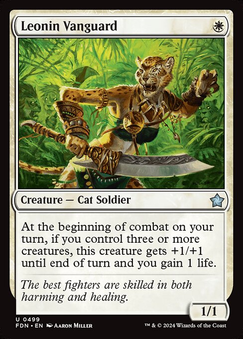 Preview image for the Leonin Vanguard single card for the collectable card game Magic: The Gathering.