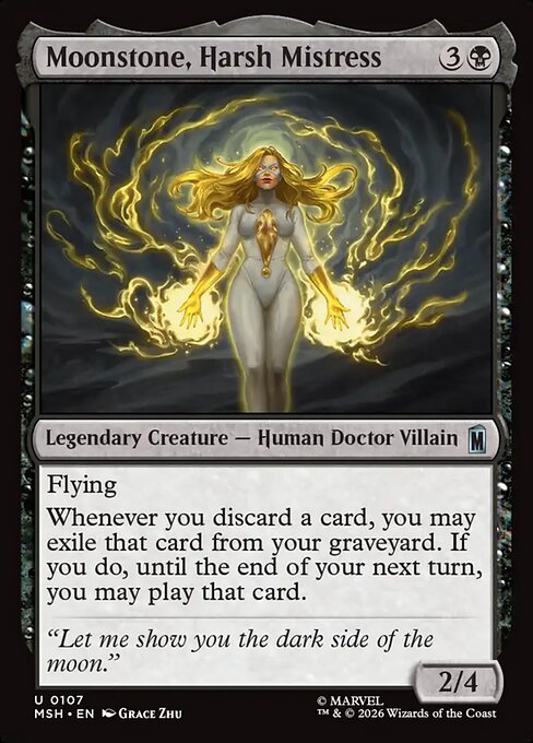 Preview image for the Moonstone, Harsh Mistress single card for the collectable card game Magic: The Gathering.