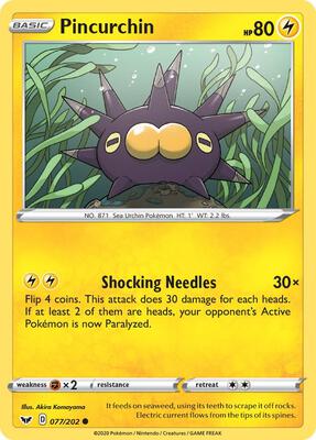 Preview image for the Pincurchin single card for the collectable card game Pokemon.