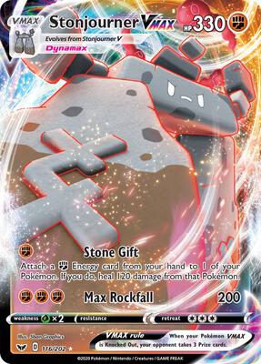 Preview image for the Stonjourner VMAX single card for the collectable card game Pokemon.