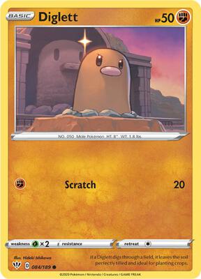 Preview image for the Diglett single card for the collectable card game Pokemon.