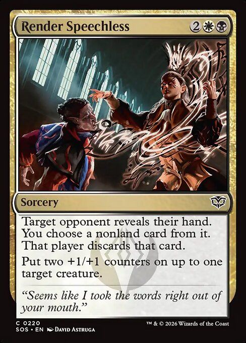 Preview image for the Render Speechless single card for the collectable card game Magic: The Gathering.