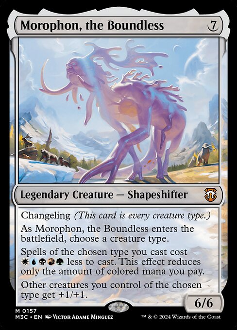 Preview image for the Morophon, the Boundless single card for the collectable card game Magic: The Gathering.