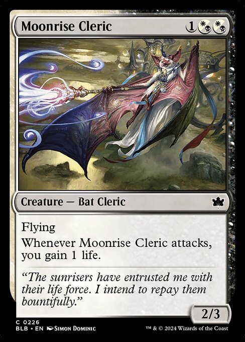 Preview image for the Moonrise Cleric single card for the collectable card game Magic: The Gathering.