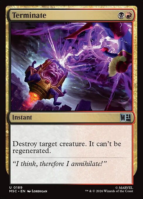 Preview image for the Terminate single card for the collectable card game Magic: The Gathering.