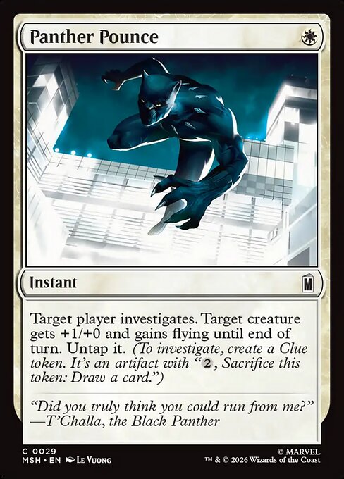 Preview image for the Panther Pounce single card for the collectable card game Magic: The Gathering.