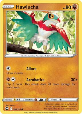 Preview image for the Hawlucha single card for the collectable card game Pokemon.