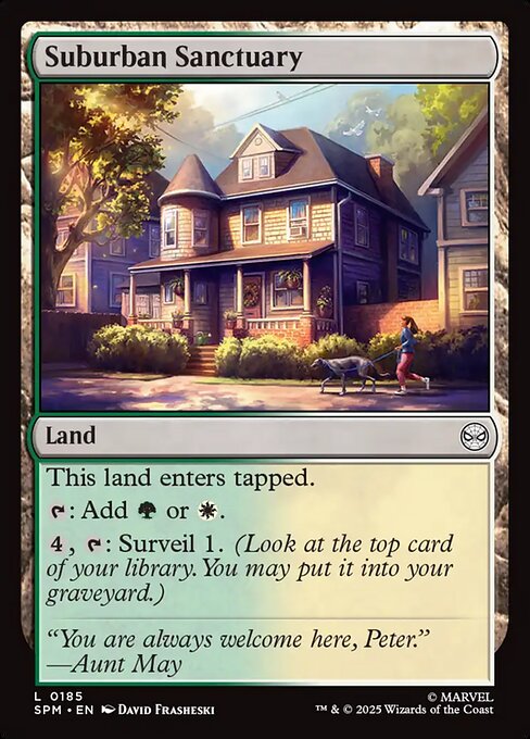 Preview image for the Suburban Sanctuary single card for the collectable card game Magic: The Gathering.