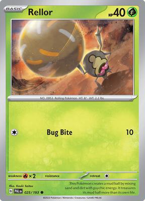 Preview image for the Rellor - 025/193 single card for the collectable card game Pokemon.