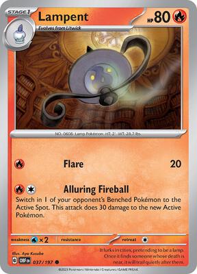 Preview image for the Lampent single card for the collectable card game Pokemon.