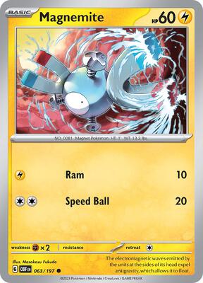 Preview image for the Magnemite single card for the collectable card game Pokemon.