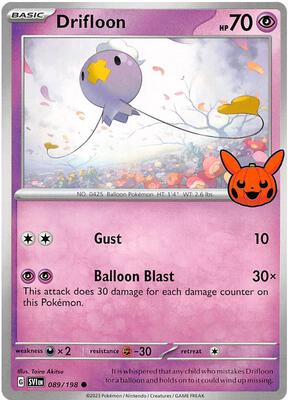 Preview image for the Drifloon single card for the collectable card game Pokemon.