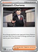 Preview image for the Giovanni's Charisma - 161/165 single card for the collectable card game Pokemon.