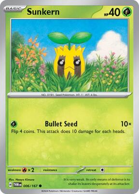Preview image for the Sunkern single card for the collectable card game Pokemon.