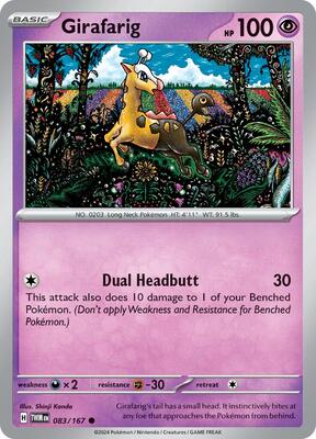 Preview image for the Girafarig single card for the collectable card game Pokemon.