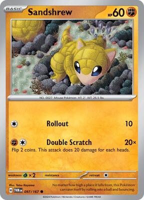 Preview image for the Sandshrew single card for the collectable card game Pokemon.