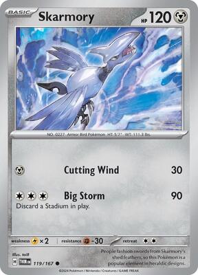 Preview image for the Skarmory single card for the collectable card game Pokemon.