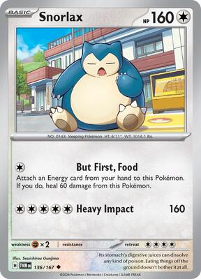 Preview image for the Snorlax single card for the collectable card game Pokemon.