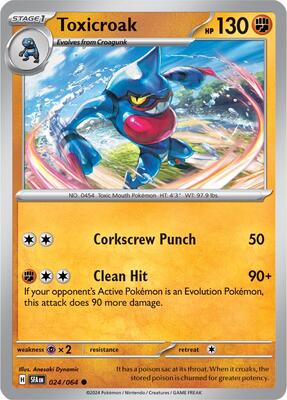 Preview image for the Toxicroak single card for the collectable card game Pokemon.