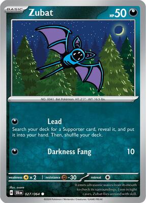 Preview image for the Zubat single card for the collectable card game Pokemon.