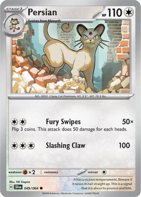 Preview image for the Persian - 049/064 single card for the collectable card game Pokemon.