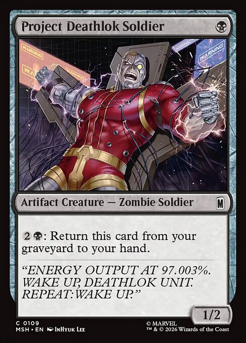 Preview image for the Project Deathlok Soldier single card for the collectable card game Magic: The Gathering.