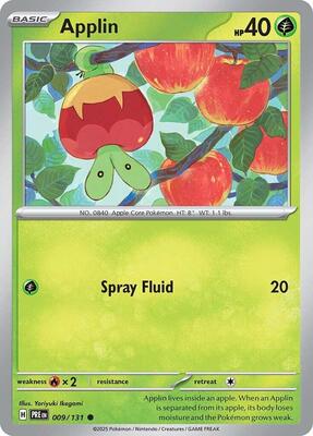 Preview image for the Applin single card for the collectable card game Pokemon.
