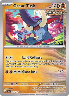 Preview image for the Great Tusk single card for the collectable card game Pokemon.