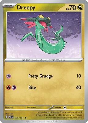 Preview image for the Dreepy single card for the collectable card game Pokemon.