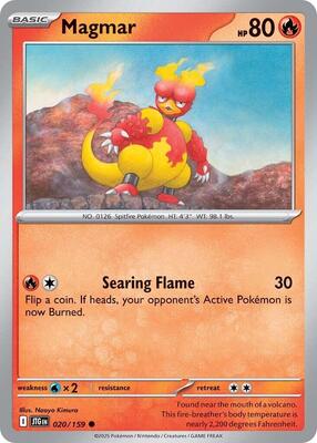 Preview image for the Magmar single card for the collectable card game Pokemon.