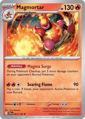 Preview image for the Magmortar single card for the collectable card game Pokemon.