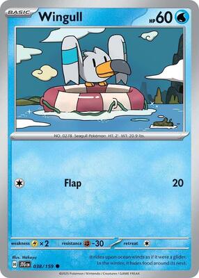 Preview image for the Wingull single card for the collectable card game Pokemon.