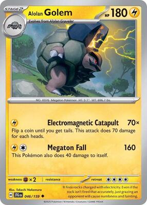 Preview image for the Alolan Golem single card for the collectable card game Pokemon.