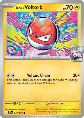Preview image for the Iono's Voltorb single card for the collectable card game Pokemon.