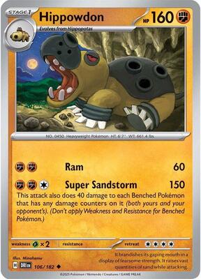 Preview image for the Hippowdon single card for the collectable card game Pokemon.