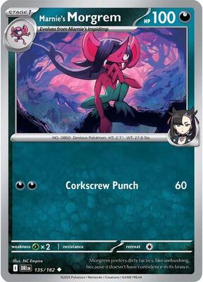 Preview image for the Marnie's Morgrem single card for the collectable card game Pokemon.