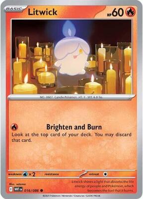 Preview image for the Litwick single card for the collectable card game Pokemon.