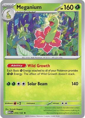 Preview image for the Meganium single card for the collectable card game Pokemon.