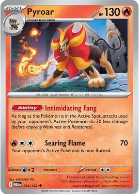 Preview image for the Pyroar single card for the collectable card game Pokemon.