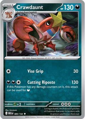 Preview image for the Crawdaunt single card for the collectable card game Pokemon.