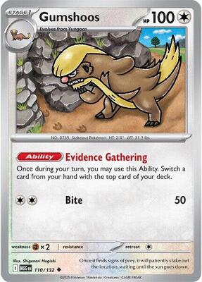 Preview image for the Gumshoos - 110/132 single card for the collectable card game Pokemon.