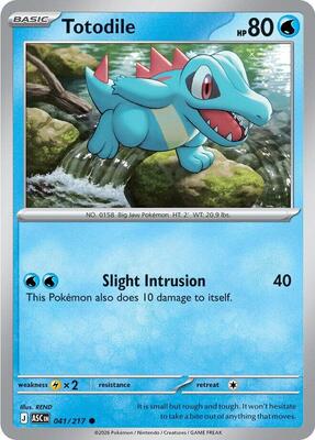 Preview image for the Totodile single card for the collectable card game Pokemon.