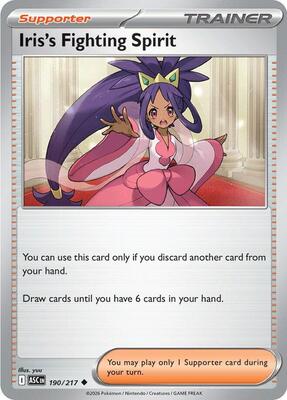 Preview image for the Iris's Fighting Spirit - 190/217 single card for the collectable card game Pokemon.