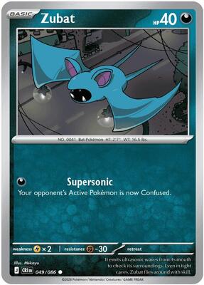Preview image for the Zubat single card for the collectable card game Pokemon.