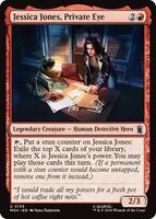Preview image for the Jessica Jones, Private Eye single card for the collectable card game Magic: The Gathering.