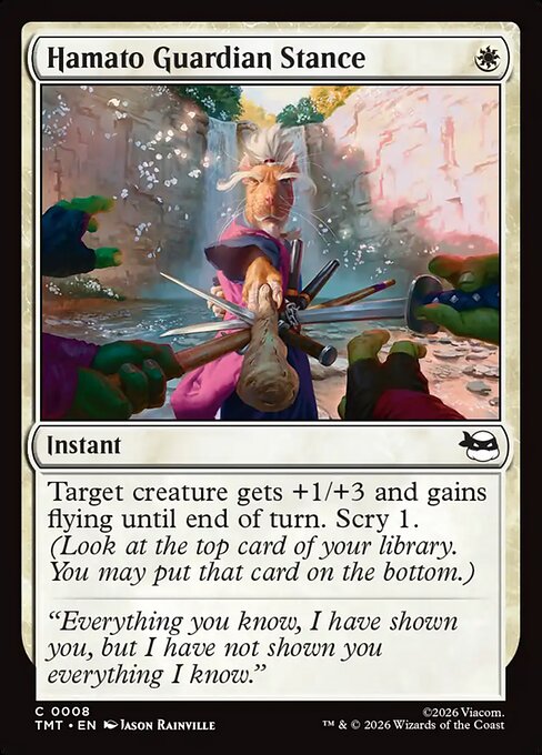 Preview image for the Hamato Guardian Stance single card for the collectable card game Magic: The Gathering.